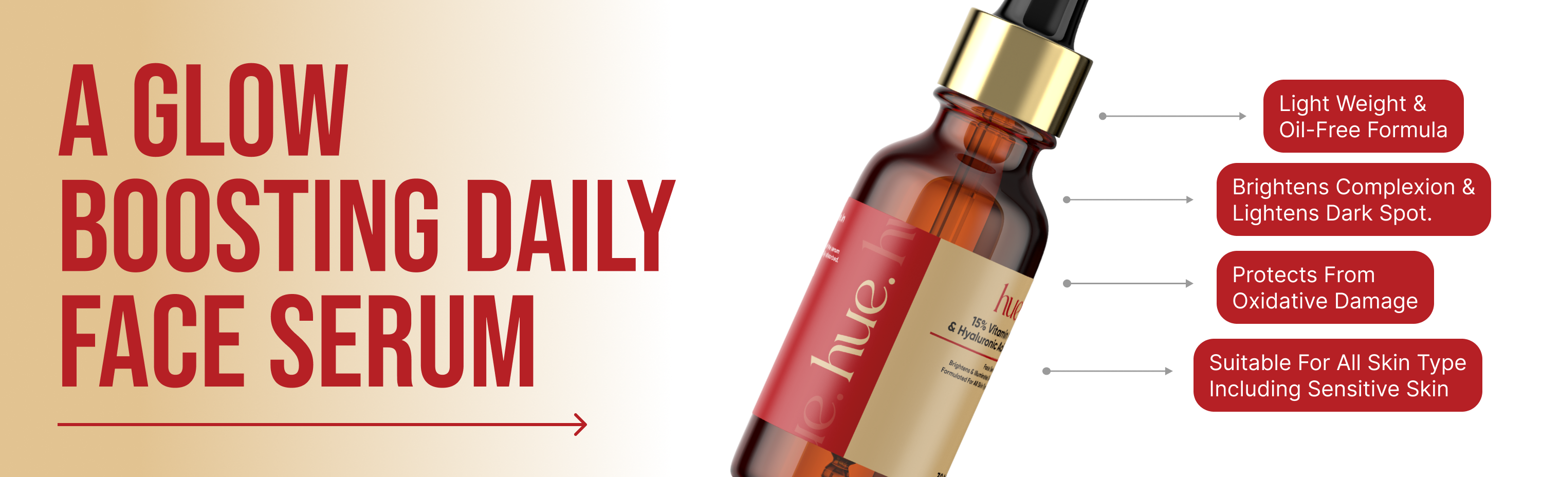 HUE. 15% Vitamin C Face Serum — A Glow Boosting Daily Face Serum