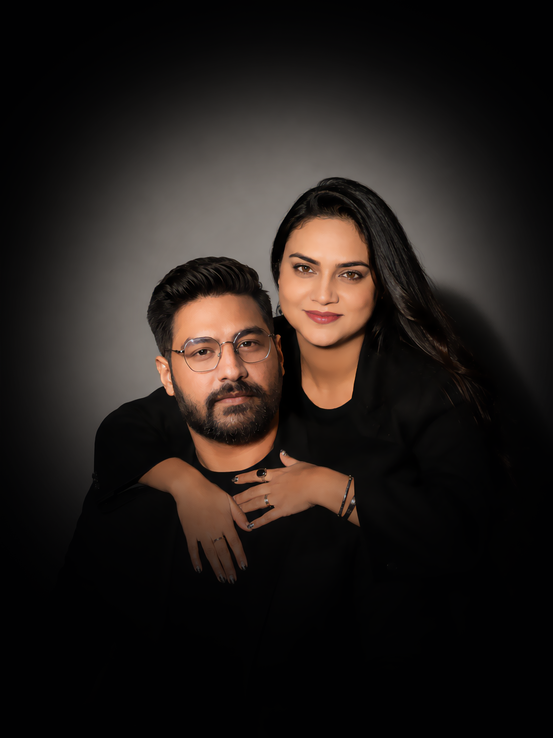 Harshit Dhiman & Surbhi Sharma — Co-founders of HUE. Skincare